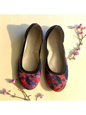 BCBGENERATION Red Black Floral Ballet Flats Size 8